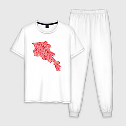 Пижама хлопковая мужская Red Armenia, цвет: белый