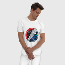 Пижама хлопковая мужская SPACE X А9, цвет: белый — фото 2