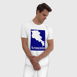 Пижама хлопковая мужская Армения Armenia, цвет: белый — фото 2