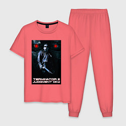 Пижама хлопковая мужская Terminator JD, цвет: коралловый