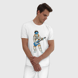 Пижама хлопковая мужская Астронавт гетарист, цвет: белый — фото 2