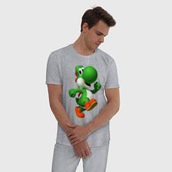 Пижама хлопковая мужская 3d Yoshi, цвет: меланж — фото 2