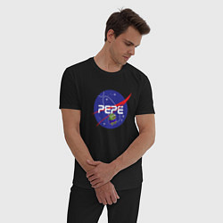 Пижама хлопковая мужская Pepe Pepe space Nasa, цвет: черный — фото 2
