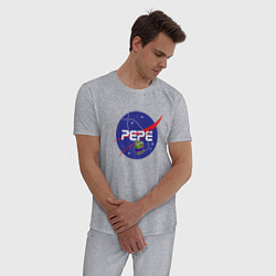 Пижама хлопковая мужская Pepe Pepe space Nasa, цвет: меланж — фото 2