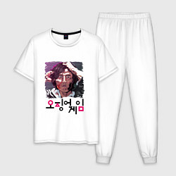 Пижама хлопковая мужская Сон Ки Хун 456, цвет: белый