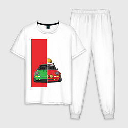 Пижама хлопковая мужская Concept car цвета белый — фото 1