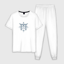 Пижама хлопковая мужская Genshin Impact - Инадзума, цвет: белый