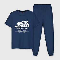 Пижама хлопковая мужская Arctic Monkeys, группа цвета тёмно-синий — фото 1