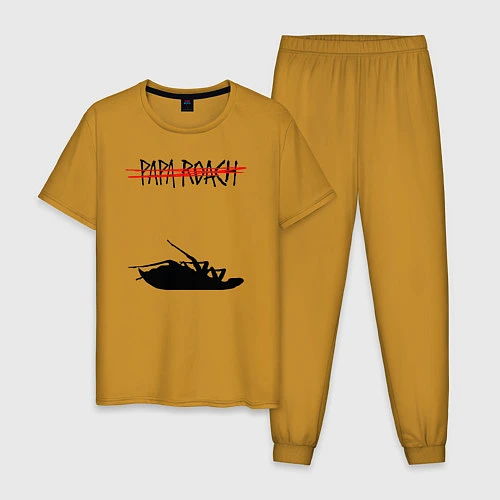Мужская пижама Papa Roach дохлый таракан / Горчичный – фото 1
