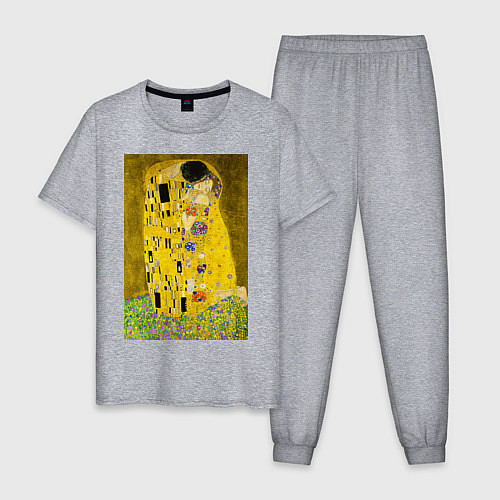 Мужская пижама Поцелуй картина Климта / Меланж – фото 1