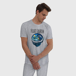 Пижама хлопковая мужская The Flat Earth, цвет: меланж — фото 2