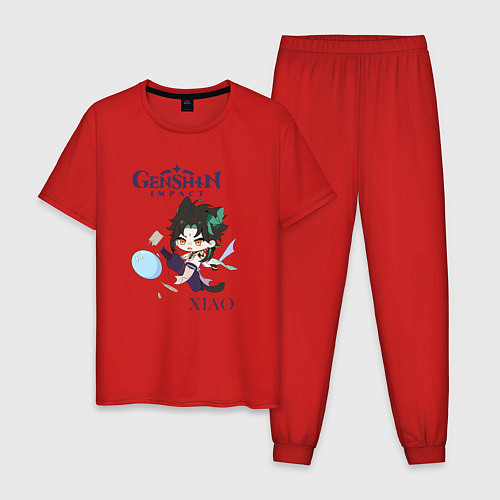 Мужская пижама Genshin Impact mini XiaoСяо / Красный – фото 1