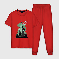 Пижама хлопковая мужская Genshin Impact XiaoСяо, цвет: красный
