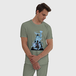 Пижама хлопковая мужская Genshin Impact AyakaАяка, цвет: авокадо — фото 2
