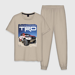 Пижама хлопковая мужская Toyota Racing Development, desert, цвет: миндальный