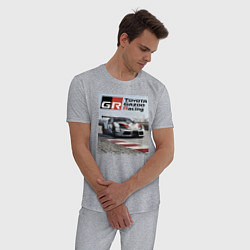 Пижама хлопковая мужская Toyota Gazoo Racing - легендарная спортивная коман, цвет: меланж — фото 2
