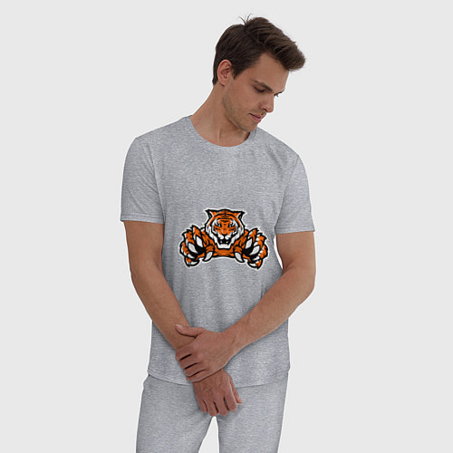 Мужская пижама Tiger - Warrior / Меланж – фото 3