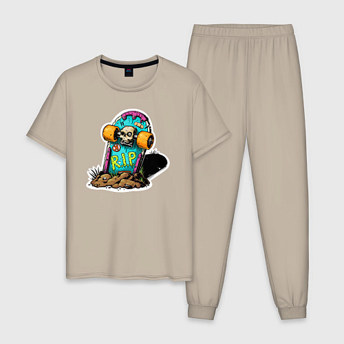 Мужская пижама Skateboard crave / Миндальный – фото 1