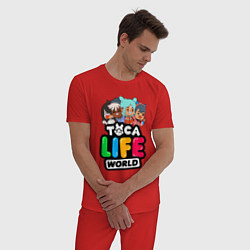 Пижама хлопковая мужская TOCA LIFE WORLD ТОКА ЛАЙФ ВОРЛД ПЕРСОНАЖИ, цвет: красный — фото 2