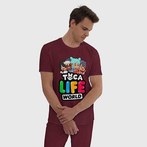 Мужская пижама TOCA LIFE WORLD ТОКА ЛАЙФ ВОРЛД ПЕРСОНАЖИ / Меланж-бордовый – фото 3