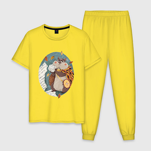 Мужская пижама Голодный шпион / Желтый – фото 1