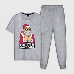 Пижама хлопковая мужская Santa Gangster, цвет: меланж