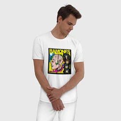 Пижама хлопковая мужская Art Ramones, цвет: белый — фото 2