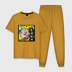 Пижама хлопковая мужская Art Ramones, цвет: горчичный