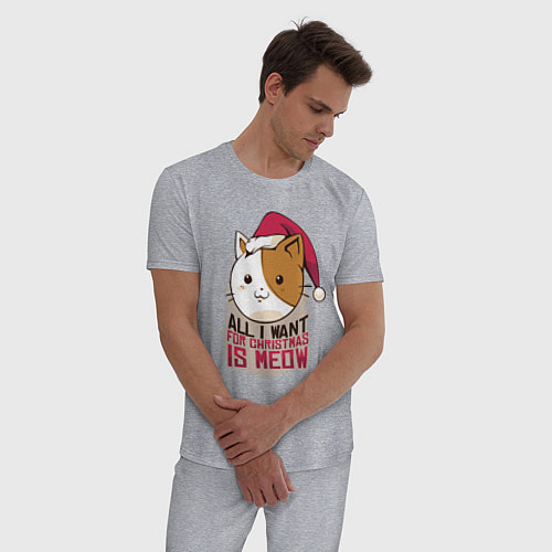 Мужская пижама Christmas Cat / Меланж – фото 3