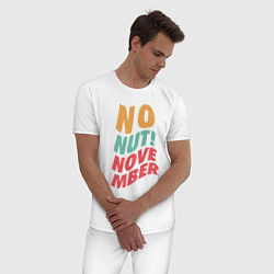 Пижама хлопковая мужская No Nut! Novemder, цвет: белый — фото 2