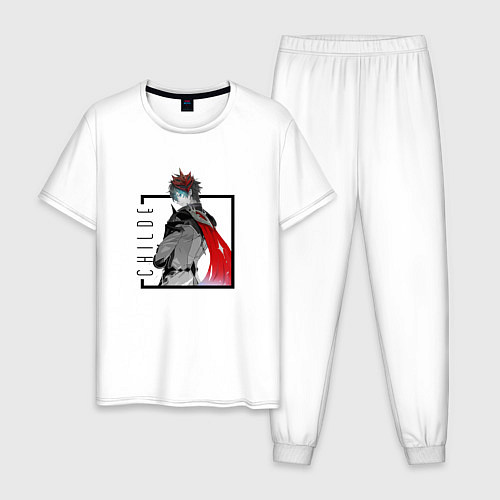 Мужская пижама Тарталья в квадрате / Белый – фото 1