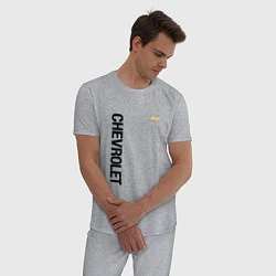 Пижама хлопковая мужская Шевроле Логотип, цвет: меланж — фото 2