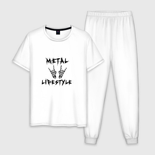Мужская пижама Металлика Metallica рок / Белый – фото 1