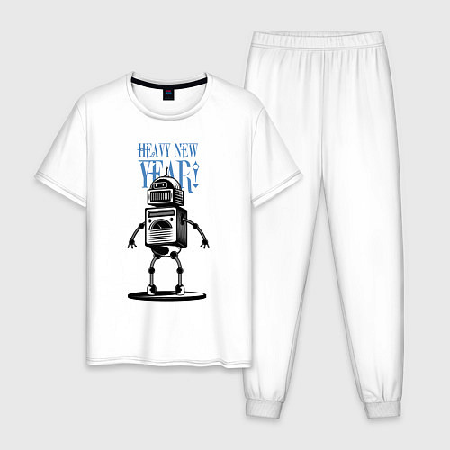Мужская пижама Heavy New Robot Year! / Белый – фото 1