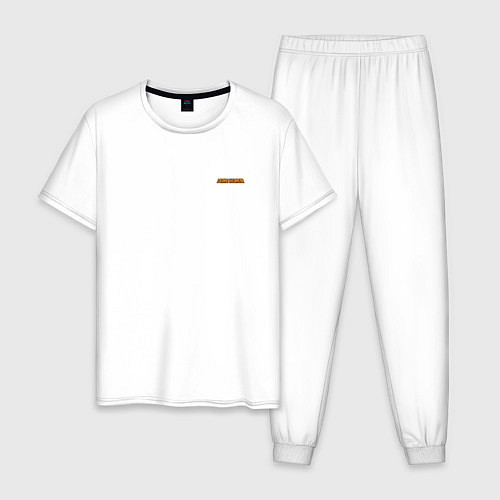Мужская пижама Duke Nukem Logo спина / Белый – фото 1
