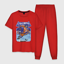 Пижама хлопковая мужская Metallica - Hockey, цвет: красный