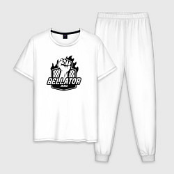 Пижама хлопковая мужская Лига Bellator, цвет: белый