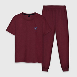 Пижама хлопковая мужская Buick Mini color logo, цвет: меланж-бордовый