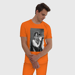Пижама хлопковая мужская Глеб Самойлов, Агата Кристи цвета оранжевый — фото 2