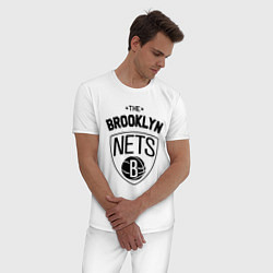 Пижама хлопковая мужская The Brooklyn Nets, цвет: белый — фото 2