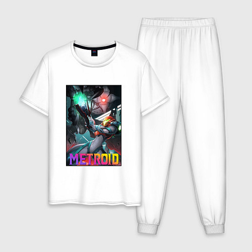 Мужская пижама Arm Cannon Poster Metroid Dread / Белый – фото 1