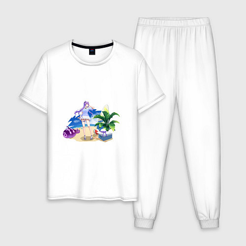 Мужская пижама Кэ Цин в отпуске / Белый – фото 1