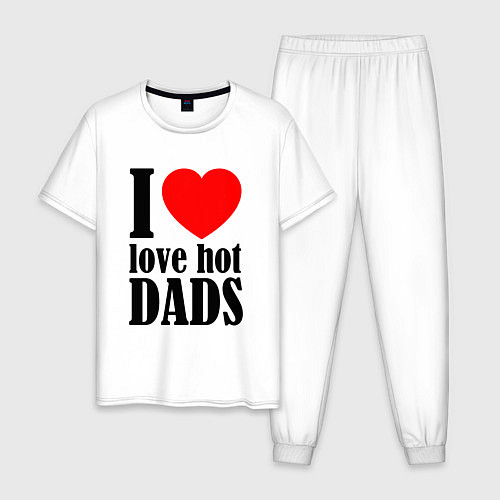 Мужская пижама I LOVE HOT DADS / Белый – фото 1