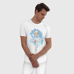 Пижама хлопковая мужская Люмин и свежий ветер, цвет: белый — фото 2