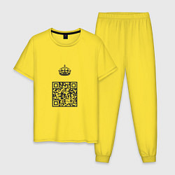 Пижама хлопковая мужская QR King, цвет: желтый