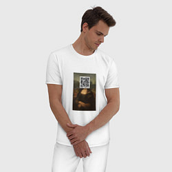 Пижама хлопковая мужская QR Mona Lisa, цвет: белый — фото 2