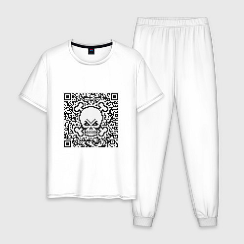 Мужская пижама QR Skull / Белый – фото 1