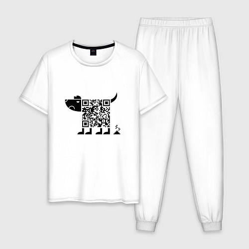 Мужская пижама QR DOG QR КОД / Белый – фото 1