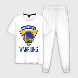 Пижама хлопковая мужская Golden State Warriors Голден Стейт НБА, цвет: белый