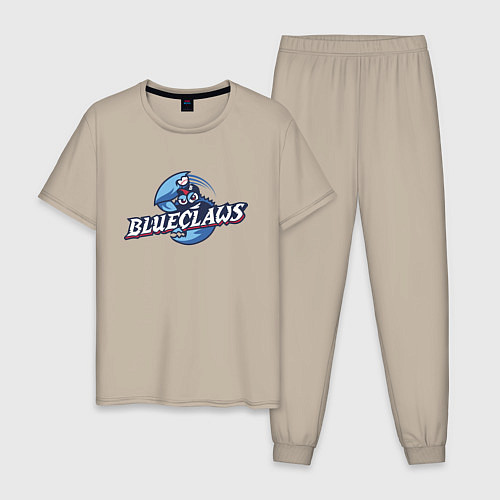 Мужская пижама Jersey shore Blue claws - baseball team / Миндальный – фото 1